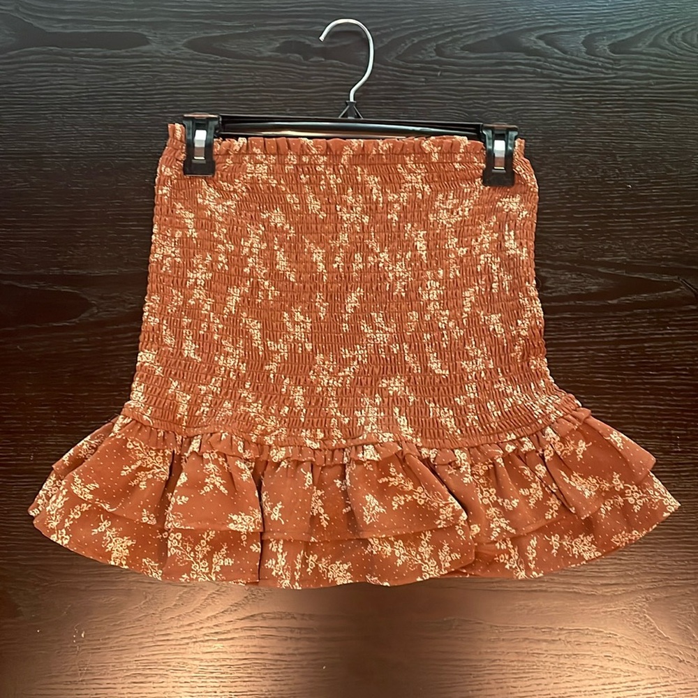 Cream and Brown Altar’d State Skirt